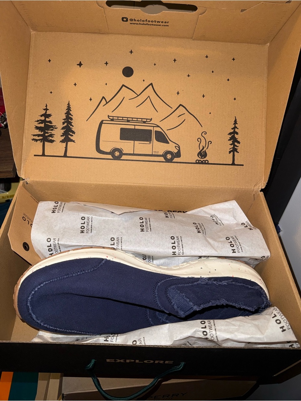 HOLO Men’s Navy Canvas Slip-On Loafer